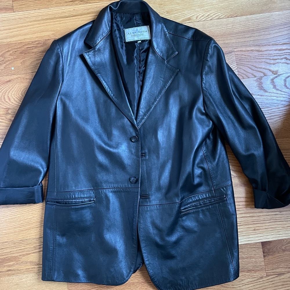 Oversized Leather Blazer
